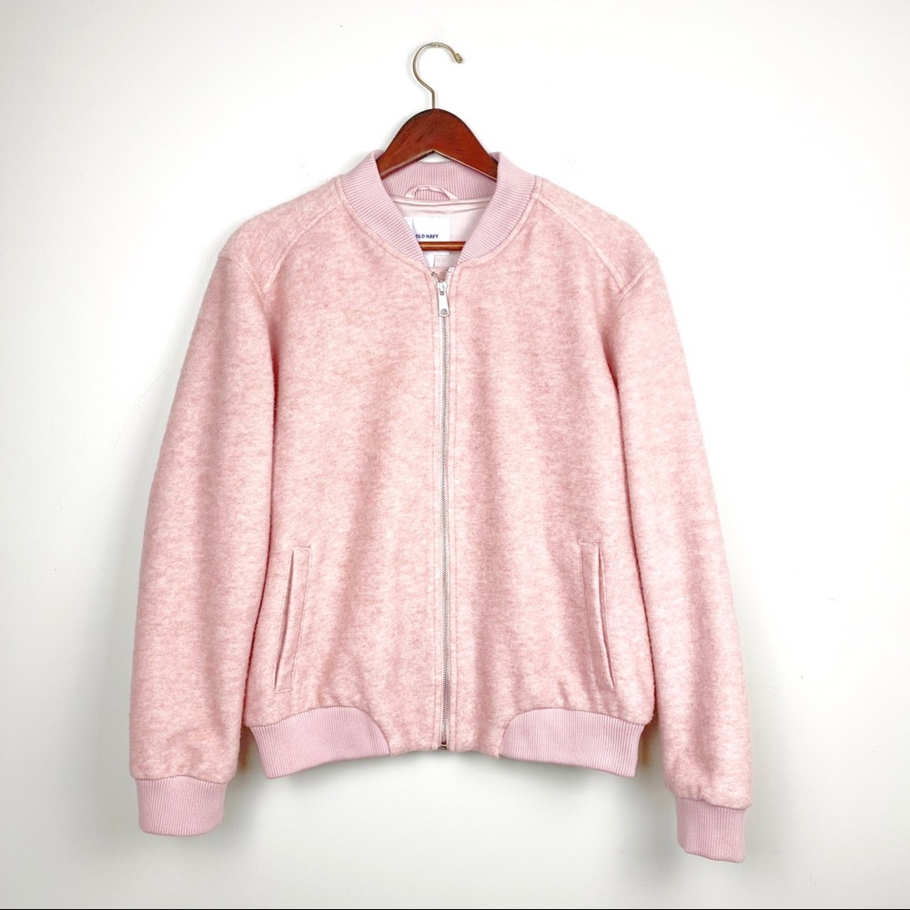 Old Navy Bomber Jacket Textured Pink Jacquard - Picture 3 of 12